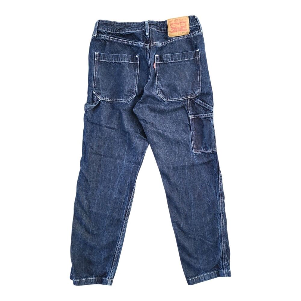 Levis Jeans Mens 32x32 Blue Carpenter Workwear Pants Hammer Loop 54740-0022